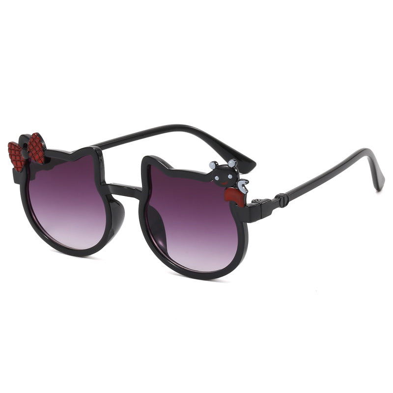 Venta al por mayor PC Cute Cat Bow Knot Kids Gafas de sol